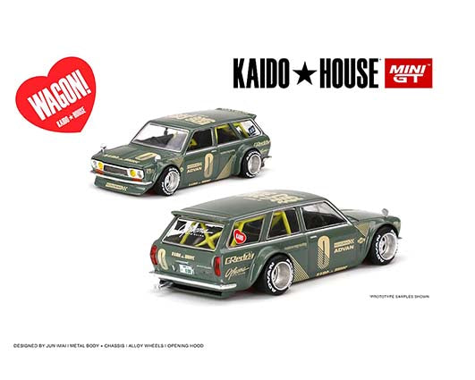 Kaido House x Mini GT 1:64 Datsun Kaido 510 Wagon Green Limited