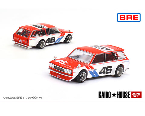 Kaido House x Mini GT 1:64 Datsun 510 Wagon BRE Version 1 (Red) Limited Edition
