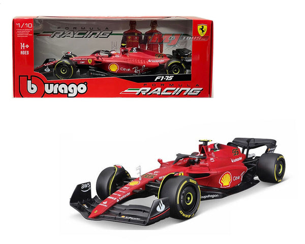 Bburago Ferrari Racing F1-75 2022 #55 C. Sainz 1:18 Scale