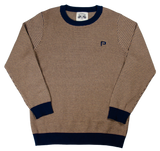 Petersen Sweater - Blue & Brown Houndstooth