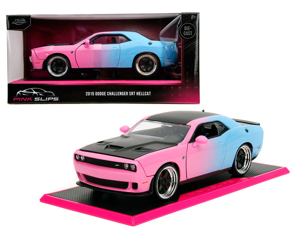 Jada 1:24 2015 Dodge Challenger SRT Hellcat 2 Tone – Pinkblue – Pink Slips