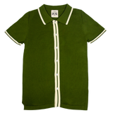 Petersen Museum Knit Polo - Green Button Down