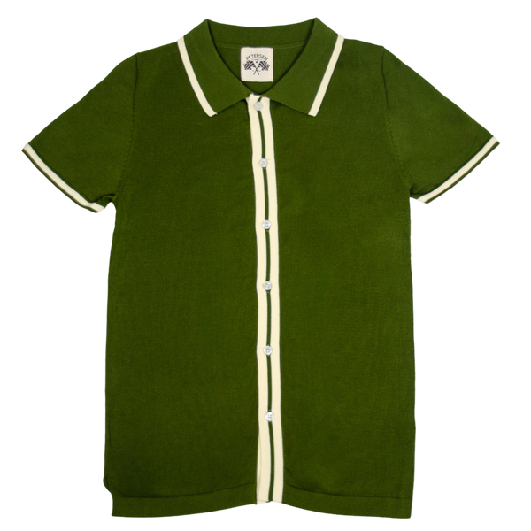 Petersen Museum Knit Polo - Green Button Down