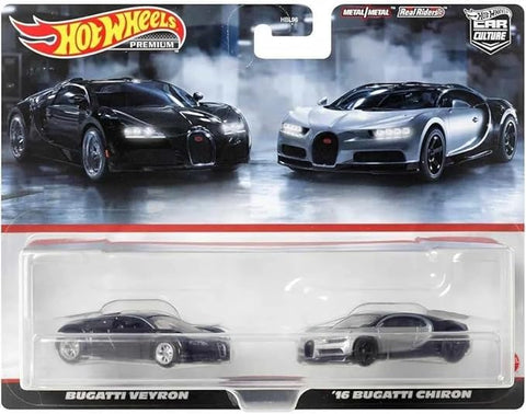 Hot Wheels 1:64 Car Culture 2 Pack Bugatti Veyron / '16 Bugatti Chiron