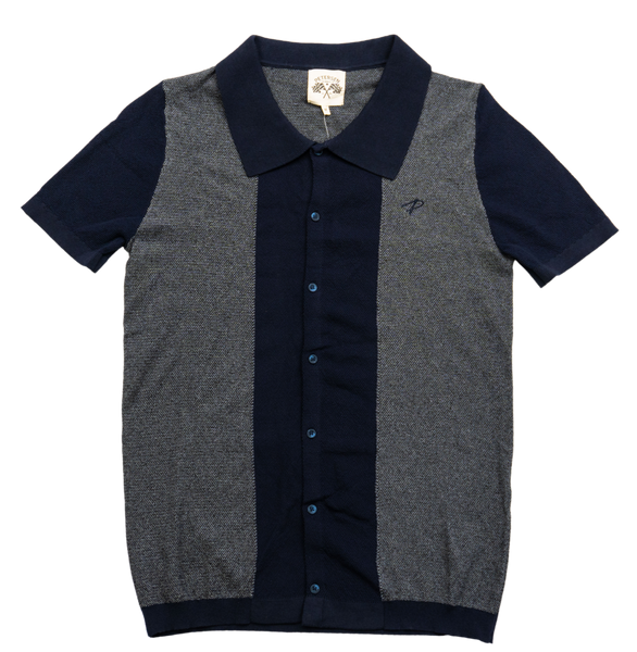 Petersen Museum Knit Polo - Navy Button Down
