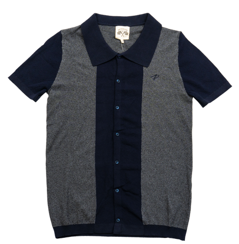 Petersen Museum Knit Polo - Navy Button Down
