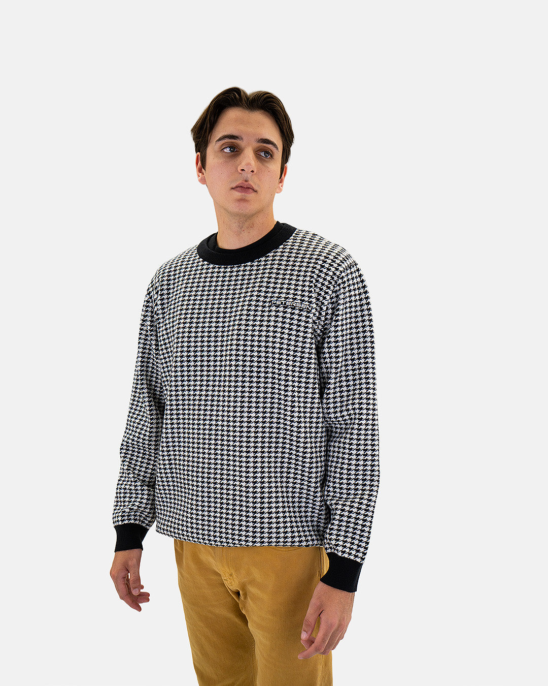 Petersen Sweater - Black & White Houndstooth