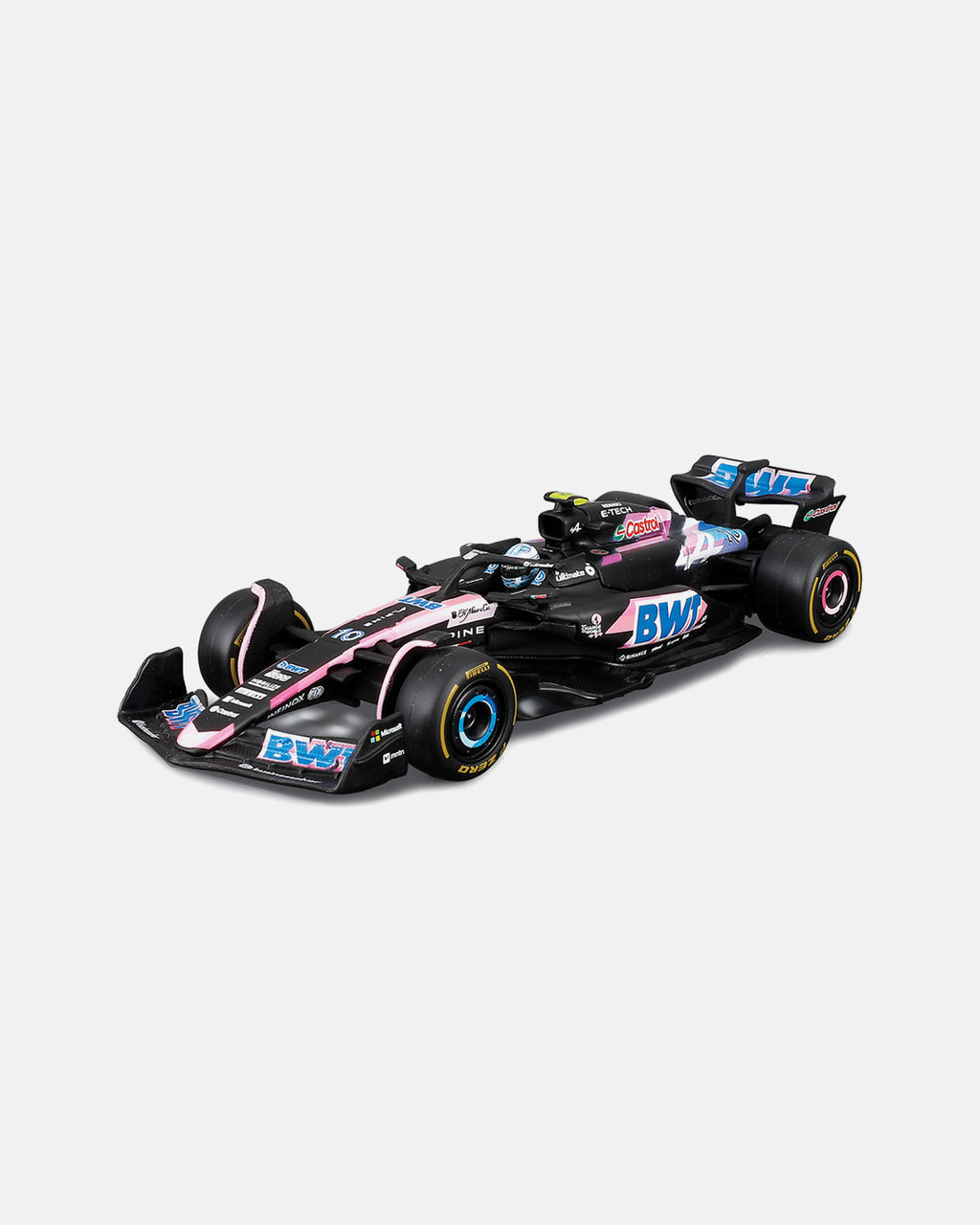 Bburago 1:43 BWT Alpine F1 Team A524 #10 Pierre Gasly in Acrylic Case with Seated Driver – Formula Racing