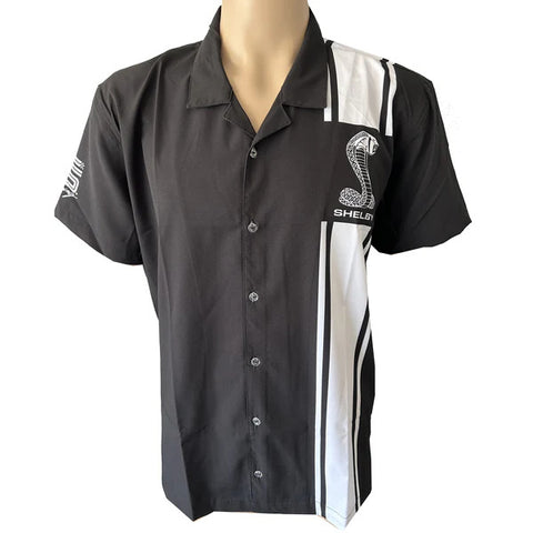 Shelby Cobra Stripe Camp Shirt - Black