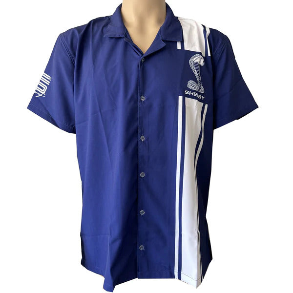 Shelby Cobra Stripe Camp Shirt - Blue