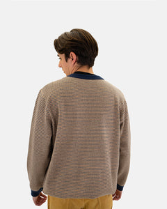 Petersen Sweater - Blue & Brown Houndstooth