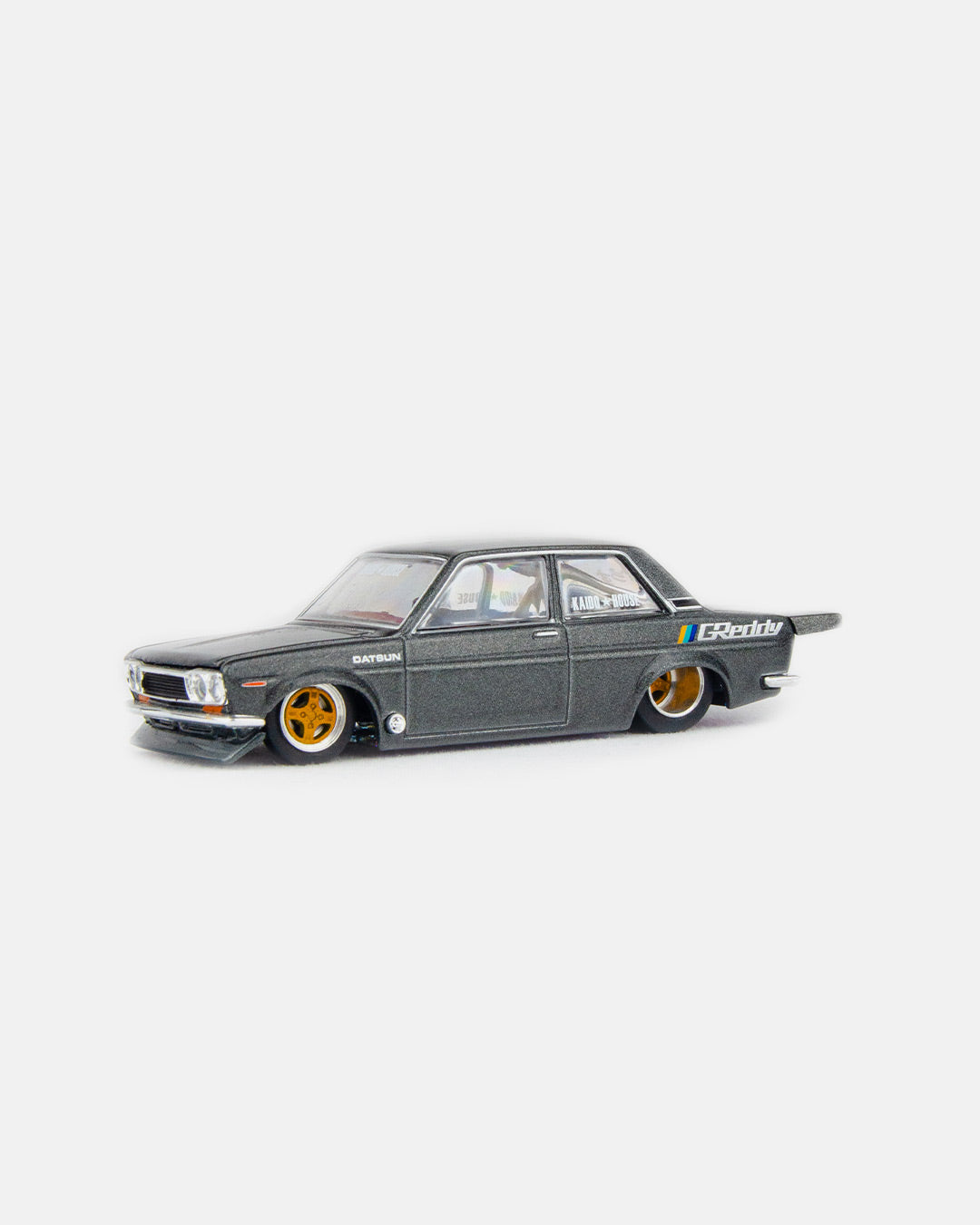 Kaido House x Mini GT 1:64 Datsun 510 Pro Street GREDDY Gunmetal Grey
