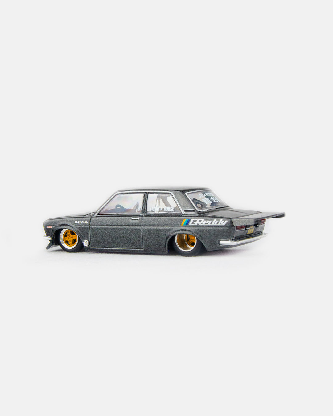 Kaido House x Mini GT 1:64 Datsun 510 Pro Street GREDDY Gunmetal Grey