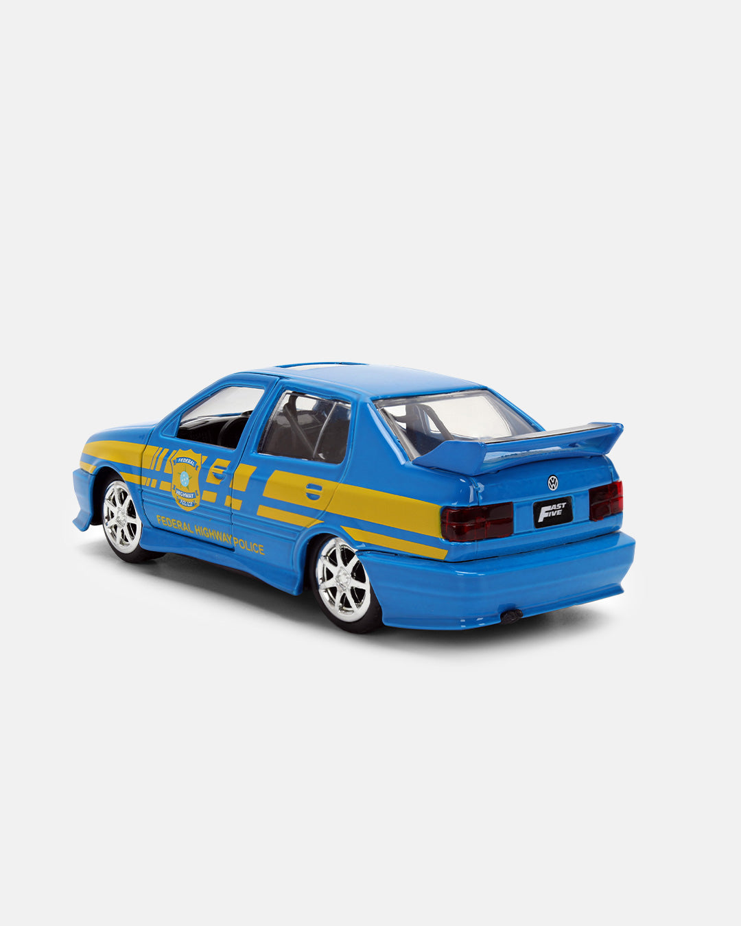 Jada 1:32 Fast & Furious Volkswagen Jetta Federal Highway Police – Blue with Yellow Stripes