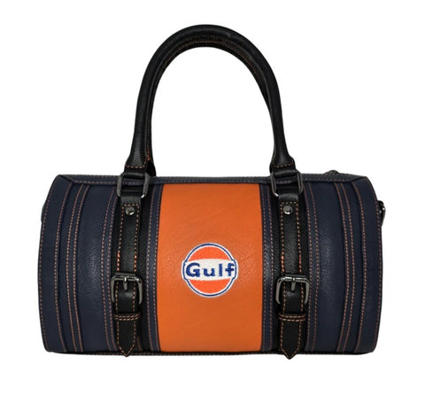 Women's Gulf Leather Pop-the-Clutch Handbag in Navy