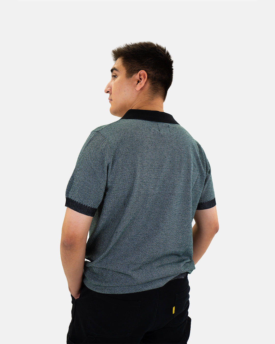 Petersen Museum Knit Polo - Green Johnny Collar