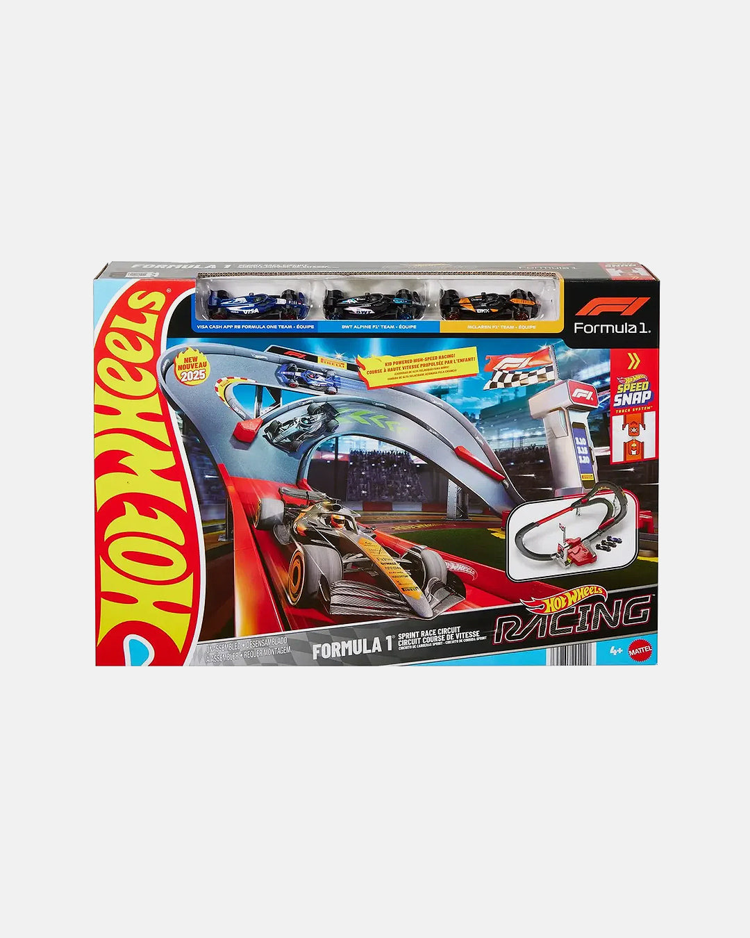 Hot Wheels Racing Formula 1 Sprint Race Circuit Track Set With 3 Die-Cast Toy Cars