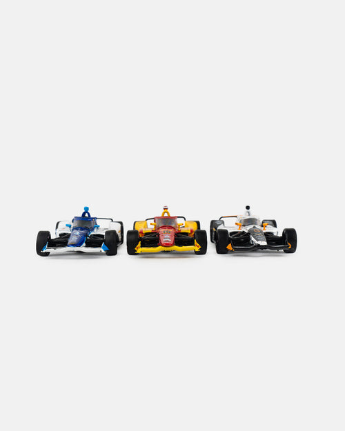 1:64 2025 Indianapolis 500 Victory Row Collector's Set - 1st Place, Alex Palou / 2nd Place, David Malukas / 3rd Place, P