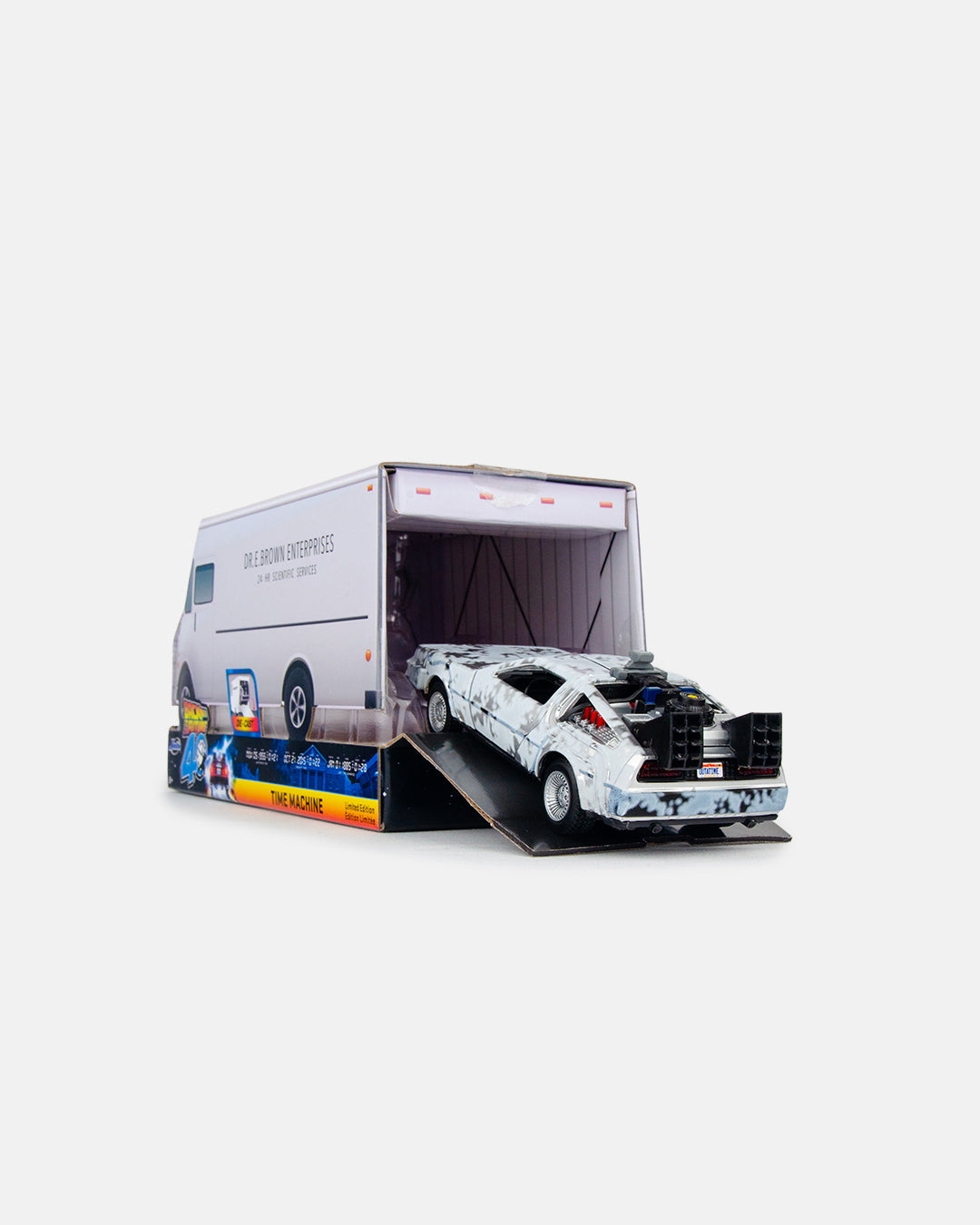 Jada 1:32 5″ Back To The Future 40th Anniversary Time Machine with Truck Packaging – Hollywood Rides Limited Edition