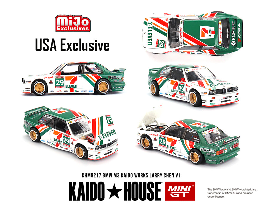 Kaido House x Mini GT 1:64 BMW M3 Kaido Works Larry Chen V1 – USA Exclusive – MiJo Exclusives