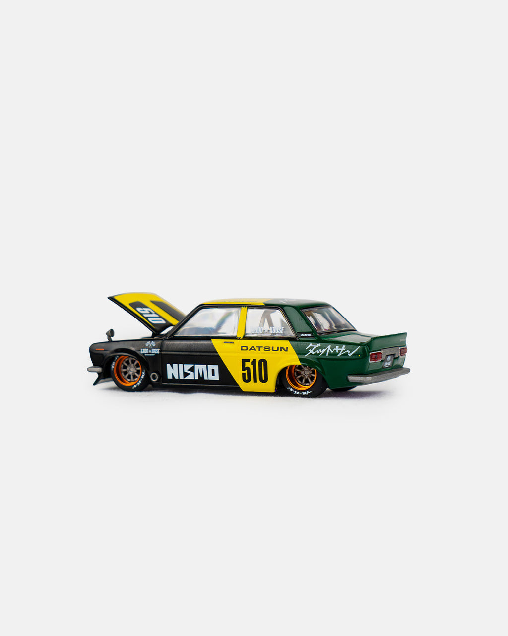 Kaido House x Mini GT 1:64 Datsun Street 510 Racing V2 – Black Yellow