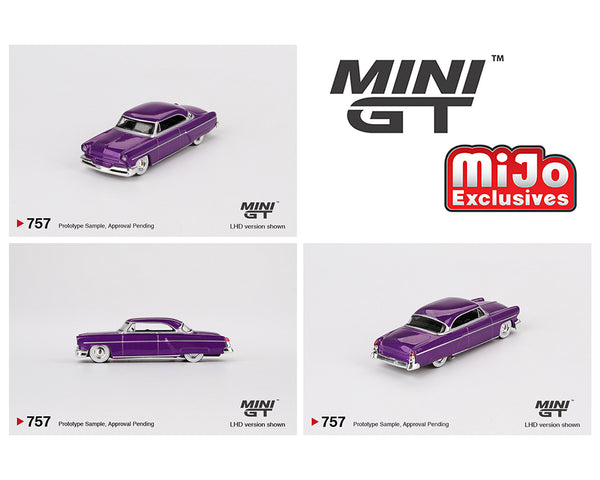 Mini GT 1:64 1954 Lincoln Capri Hot Rod – Purple Metallic Petersen Exclusives