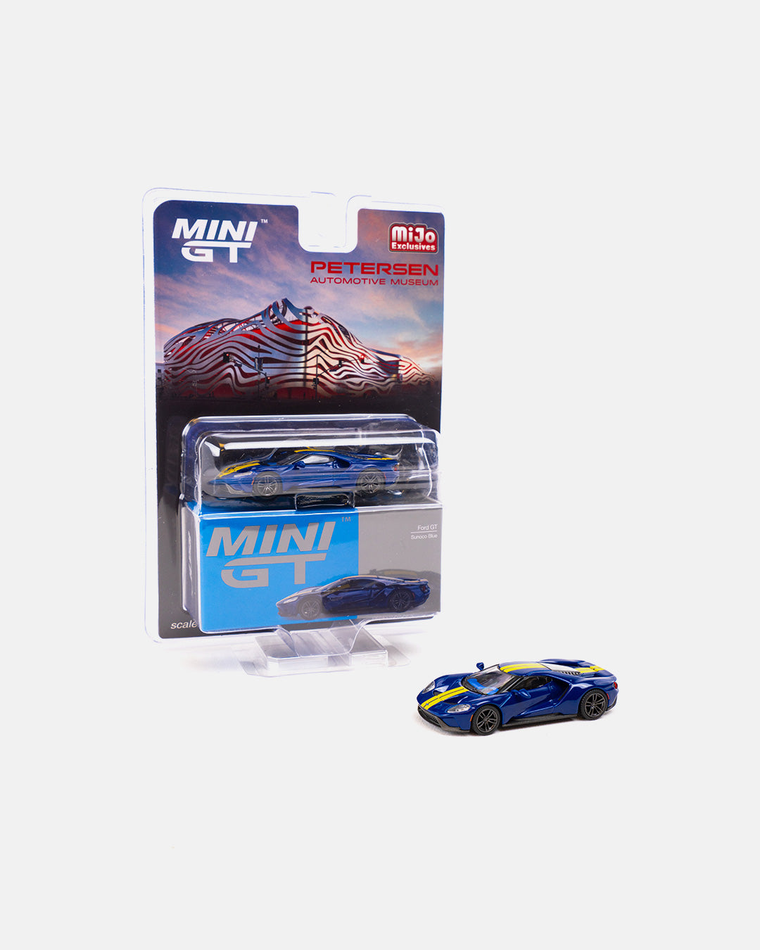 Mini GT 1:64 Ford GT Sunoco Blue – Petersen Exclusives – Petersen