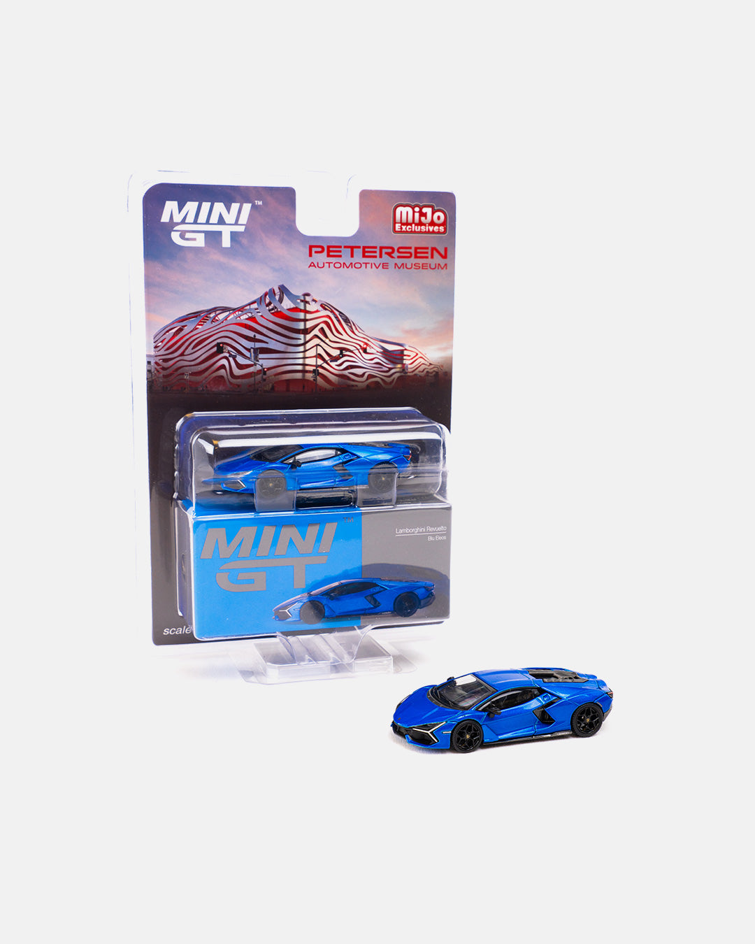 Mini GT 1:64 Lamborghini Revuelto - Blu Eleos Petersen Exclusives