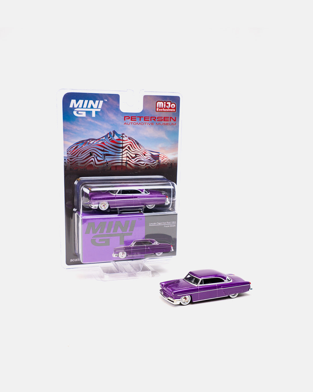 Mini GT 1:64 1954 Lincoln Capri Hot Rod – Purple Metallic Petersen Exclusives