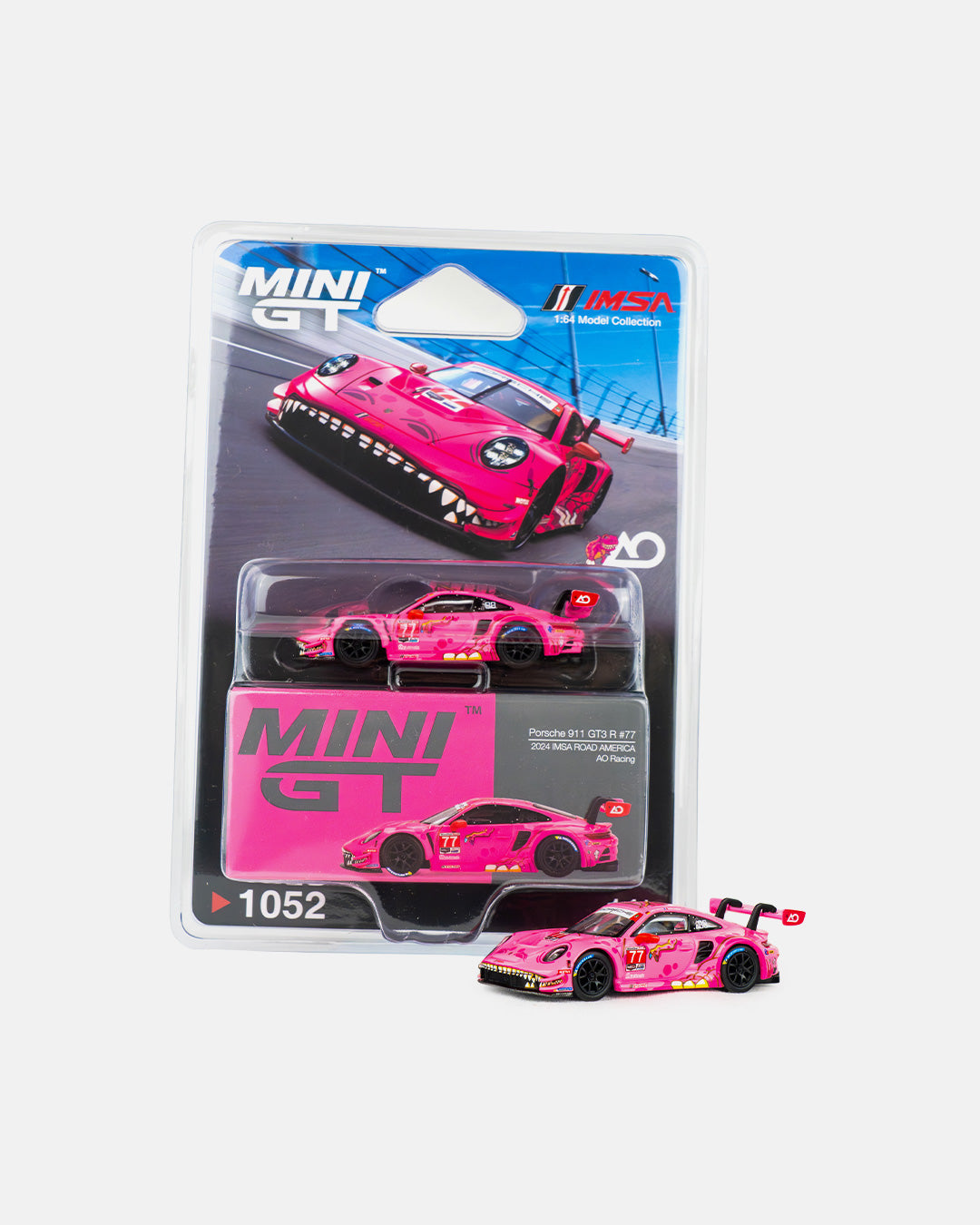 Mini GT 1:64 Porsche 911 GT3 R #77 AO Racing 2024 IMSA ROAD