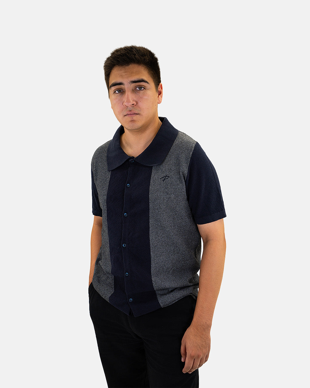 Petersen Museum Knit Polo - Navy Button Down
