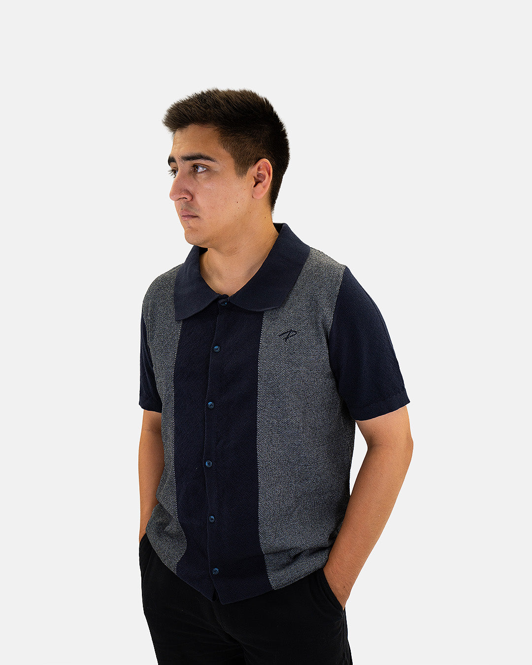 Petersen Museum Knit Polo - Navy Button Down