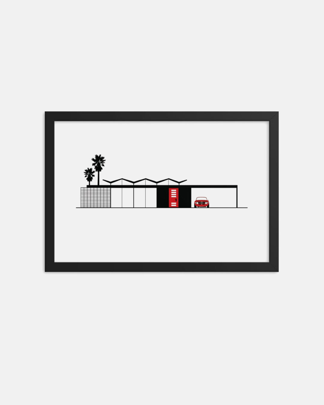 Rosa Corsa GTV - MCM Architecture Series - Mid Century Modern Artwork