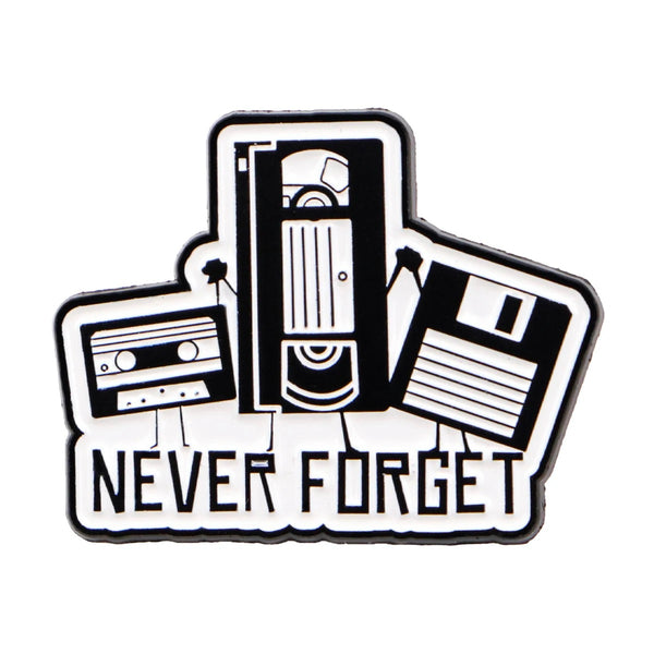 Never Forget Retro Tech Pin