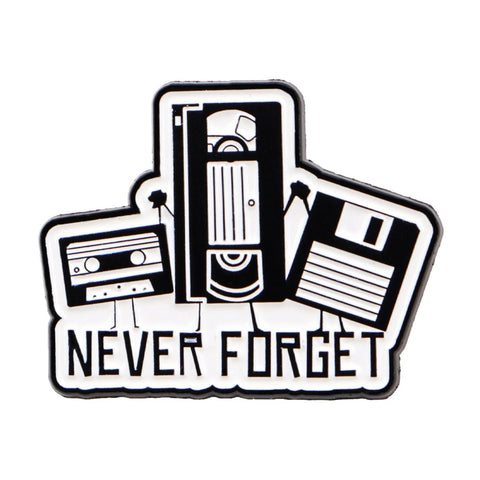 Never Forget Retro Tech Pin