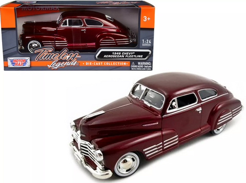 Motormax - 1:24 1948 Chevy Aerosedan Fleetline Metallic Red