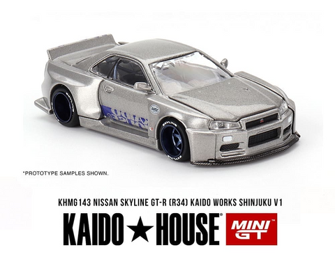 Kaido House x Mini GT Nissan Skyline GT-R (R34) Kaido Works Shinjuku V1