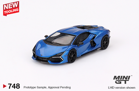 Mini GT 1:64 Lamborghini Revuelto - Blu Eleos Petersen Exclusives