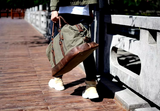 Leather Strap Waxed Canvas Weekender Bag