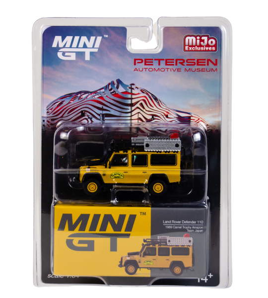 Mini GT 1:64 1989 Land Rover Def 110 - Camel Trophy Amazon Team Japan Petersen Exclusives