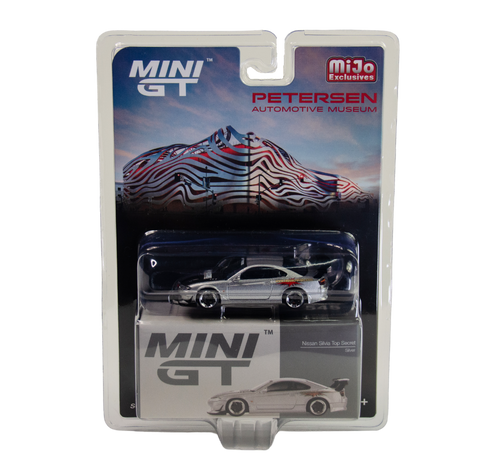 Mini GT 1:64 Nissan Silvia Top Secret (S15) – Silver – Mijo Exclusives