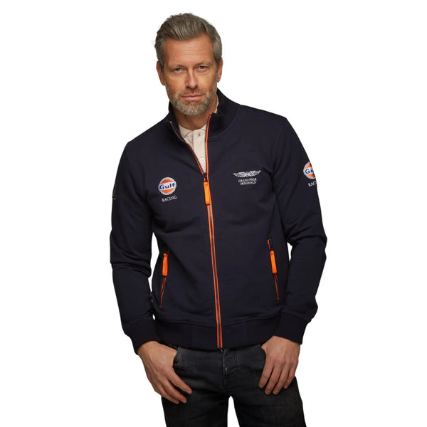 Raceway Cotton Zip Jacket in Navy