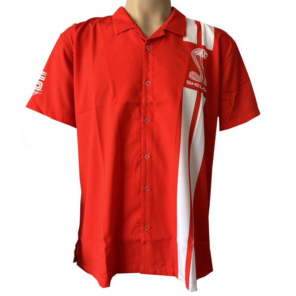 Shelby Cobra Stripe Camp Shirt - Red