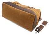 Leather Strap Waxed Canvas Weekender Bag