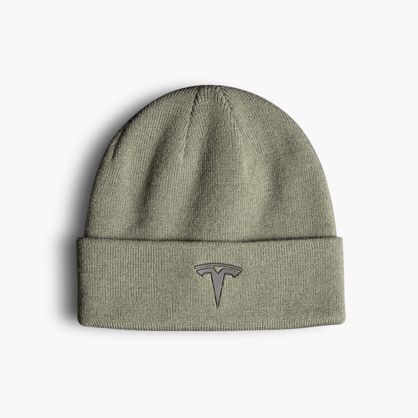Tesla T Logo Cuffed Beanie