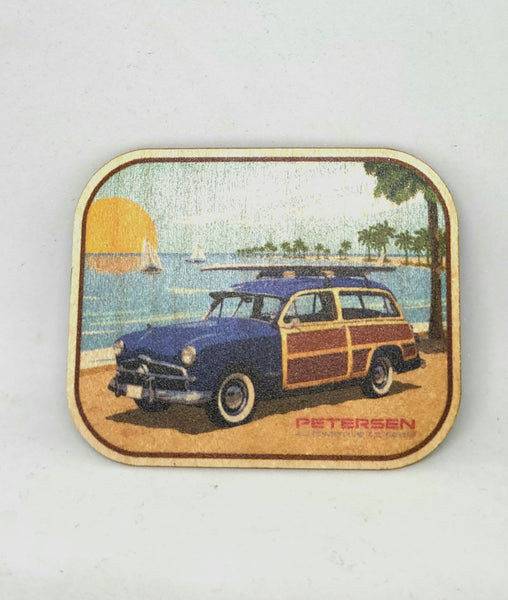 Petersen Automotive Museum - Wooden Sticker- Beach Woodie