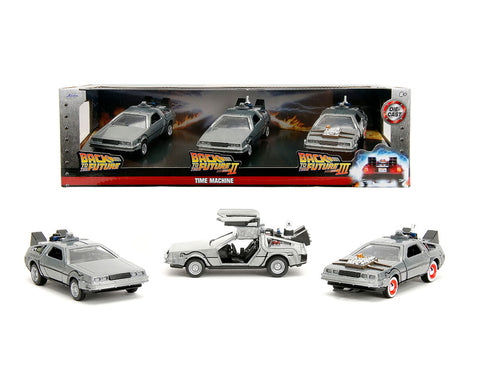 Jada 1:32 Back To The Future Time Machine 3-Pack – Hollywood Rides