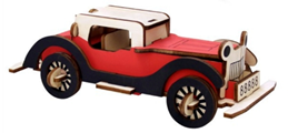 3D Wood Car Puzzle Set