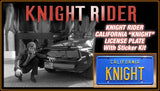 Knight Rider Michael Knight's '82 Trans Am 'KITT' KNIGHT Metal Stamped Replica Prop License Plate