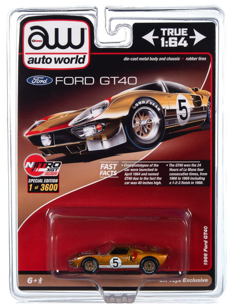 Auto World 1966 Ford GT40 #5 Gold